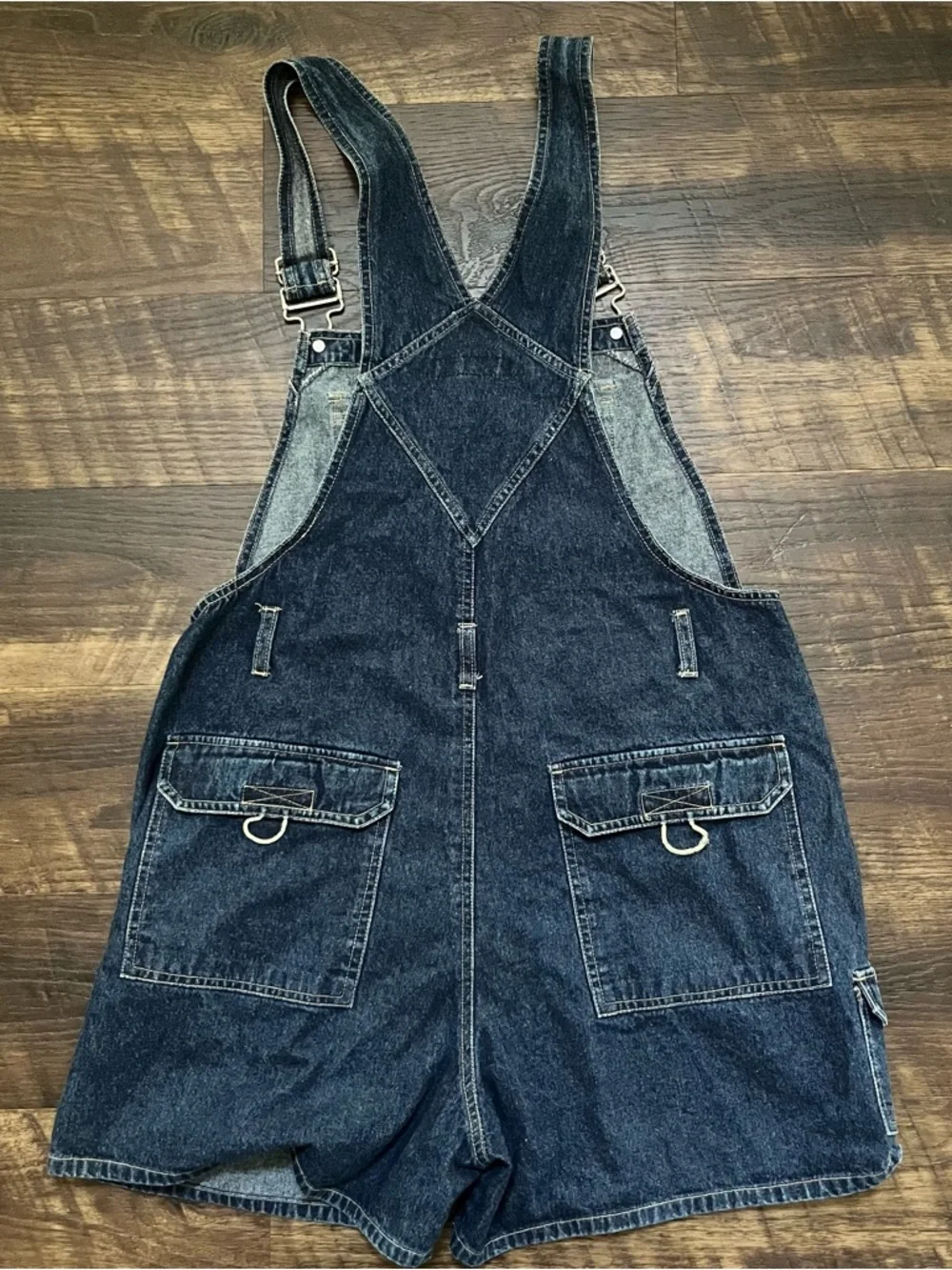 Vintage Y2K No boundaries blue denim jean short overalls shortalls large 11/13 - Picture 8 of 8